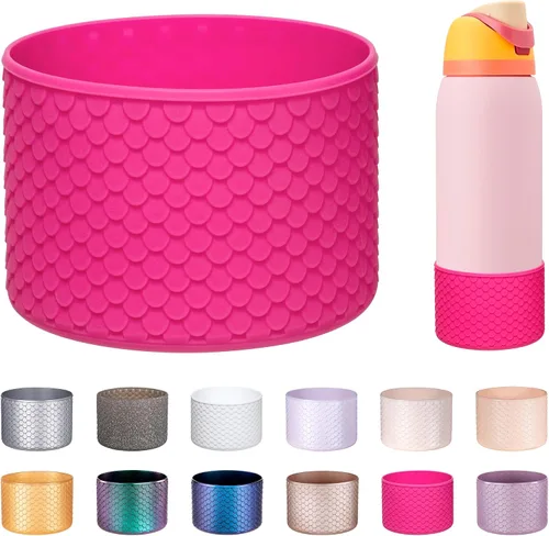 Vista 29 de Funda de Silicona para Botella de Agua Owala de 24oz, Manga Protectora Antideslizante Brillante para Botella de Agua Owala que Protege las Botellas