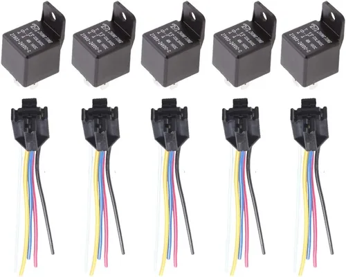 Vista 7 de Cable conector para relé de auto, de E Support, 12 V, 30 A, 40A, 60A, 80A SPST, SPDT 4 pines, 5 unidades Paquete de 5