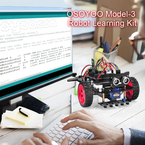 Vista 7 de OSOYOO Kit de coche robot inteligente para Arduino Adulto Adolescente Robótico Asamblea Starter