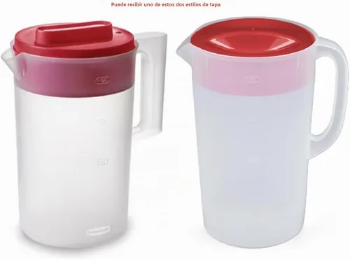 Vista 5 de Rubbermaid Jarra clásica de 1 galón con base transparente, tapa roja