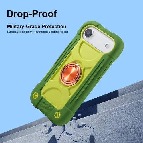 Vista 2 de MARKILL Funda compatible con iPhone Air de 6.5 pulgadas 2025 con soporte de anillo giratorio de 360 grados, protección contra caídas de grado
