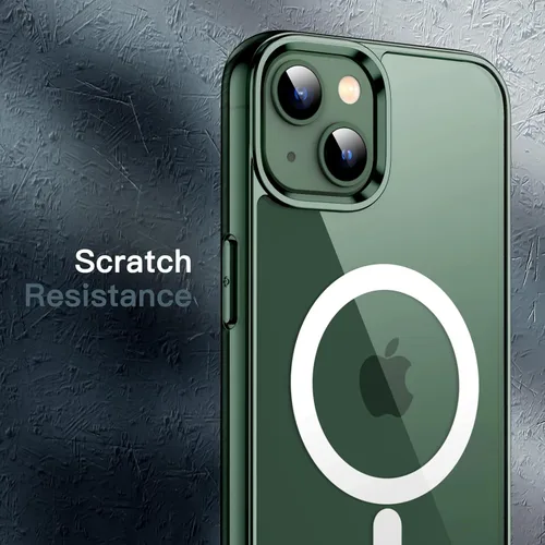 Vista 7 de JETech Funda magnética para iPhone 13 de 6.1 pulgadas, compatible con carga inalámbrica MagSafe, a prueba de golpes, parte trasera transparente