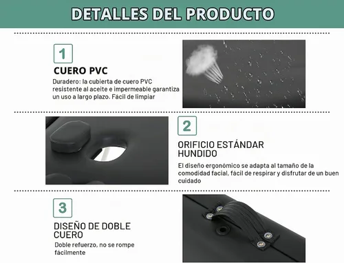 Vista 5 de Mesa de masaje, cama de 2 pestañas plegables, cama de masaje portátil para extensiones de pestañas, mesa de masaje ancha con bolsa de transporte
