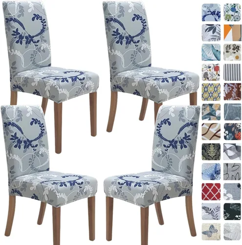 Vista 88 de SPRINGRICO Juego de 4 fundas para sillas de comedor, fundas elásticas para sillas de comedor, de elastano lavables, fundas para sillas Parsons