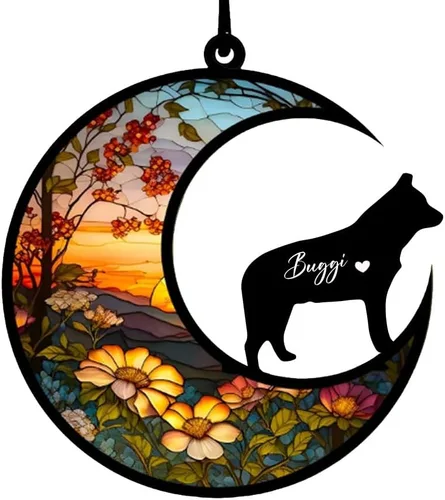 Vista 62 de Atrapasoles conmemorativos personalizados para perros Akita, nombre de perro personalizado, adorno de pérdida de perro, regalo para amantes