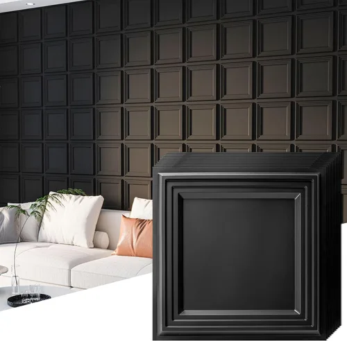 Vista 10 de Art3d Paquete de 33 paneles de pared decorativos con textura 3D para decoración de interiores, paneles de pared decorativos de PVC impermeables