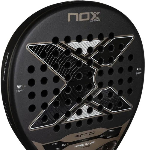 Vista 6 de NOX Padel Racket EA10 Ventus 12K Xtrem Carbon Fiber Face with MLD Black Eva Core EOS Tunnel Agility with Custom Grip & Dual Spin Surface.