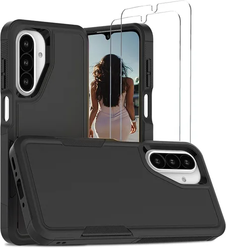 Vista 332 de Jeylly Compatible con Samsung Galaxy A22 5G Funda, Funda Samsung A22 5G con 2pcs protectores de pantalla de vidrio templado