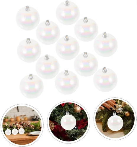 Vista 3 de BESPORTBLE 12 adornos de bola de Navidad para árbol, esferas colgantes decorativas, inastillables, decoración de árbol de Navidad para fiestas