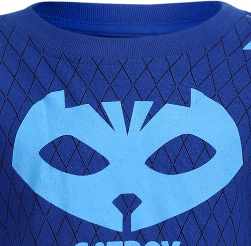 Vista 4 de Hasbro PJ Masks Catboy and Gekko - Conjunto de camisa de manga larga y pantalones deportivos para niños pequeños y niños pequeños, verdeazul