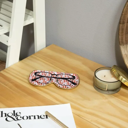 Vista 3 de COLLECTIVE HOME - Bandeja de joyería de letras metálicas, almacenamiento de joyas con monograma, plato decorativo para gafas, anillos, aretes