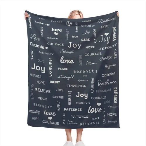 Vista 23 de Manta curativa, manta de regalo para mujeres y hombres, cálido regalo inspirador, manta de forro polar suave con energía positiva, comodidad, amor