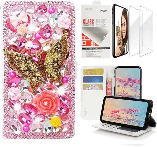 Vista 10 de Bling SSBLDwCPSeries-4 - Funda de piel con tapa y protector de cable, diseño 3D