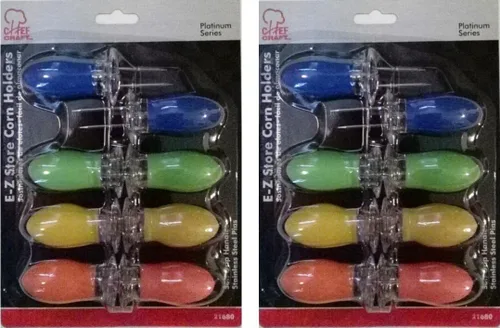 Vista 3 de Chef Craft Porta maíz gigante entrelazado, 4 pares (2 paquetes)