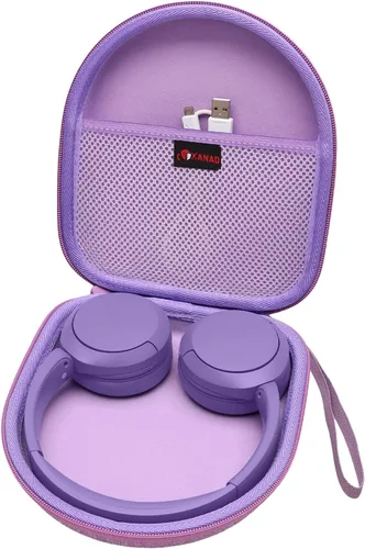 Vista 9 de XANAD Funda rígida para auriculares inalámbricos Bluetooth Sony WH-CH520 / WH-CH510 - Bolsa de almacenamiento protectora de viaje (azul) Hard