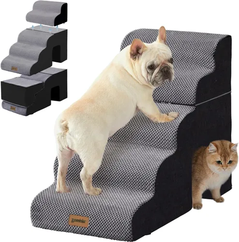 Vista 11 de ZOMISIA Escaleras para perros grandes con túnel, 24 pulgadas de alto, 5 escalones para cama alta