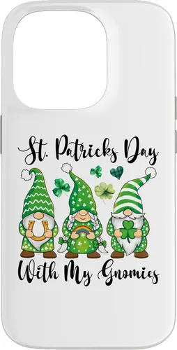 Vista 25 de iPhone 16 St Patricks Day Tee Shamrock Shirt Three Gnomies St Patricks Case