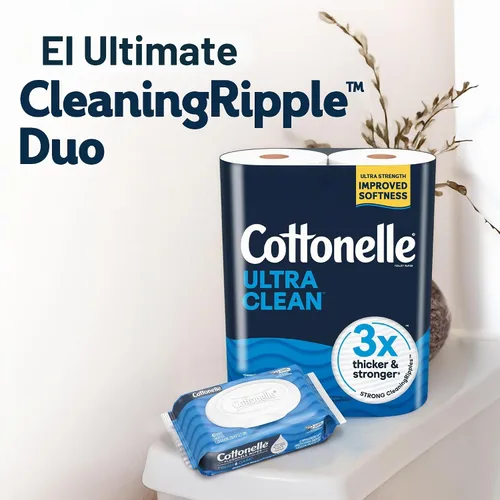 Vista 7 de Cottonelle Ultra Clean papel higiénico, 9 megarrollos = 36 rollos regulares
