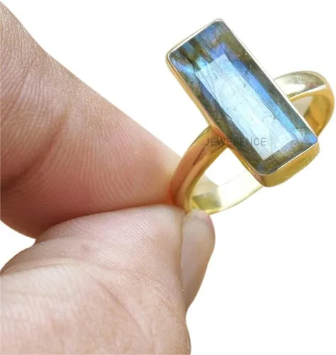 Vista 39 de Anillo de plata de ley maciza superpuesta de oro amarillo de 18 quilates para mujer, anillo de compromiso de plata esterlina, juego de bisel