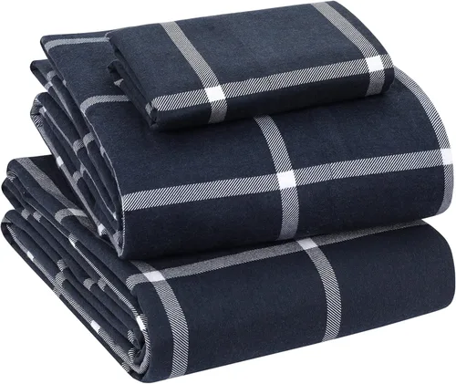Vista 32 de Sleepdown Juego de sábanas de franela de algodón 100 % de 160 GSM - Gris escarcha, individual