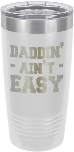 Vista 17 de DADDIN AINT EASY BLACK Vaso de bebida de 20 oz con pajita Taza de viaje grabada con láser Comparar con Yeti Rambler Idea de regalo papá