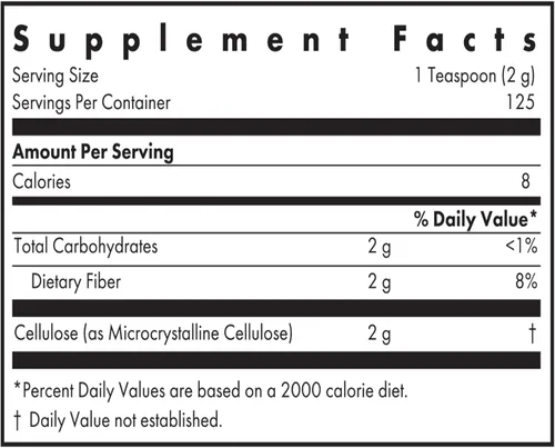 Vista 2 de Nutricology - Polvo de celulosa de fibra dietética - 8.82 oz de fibra insoluble no fermentable - Suplemento de celulosa microcristalina - Soporte
