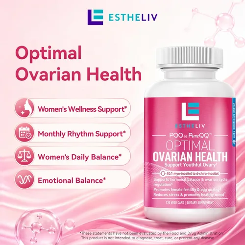 Vista 3 de Salud ovárica óptima Mio-inositol + D-Chiro y PQQ Fertilidad, apoyo hormonal y ovárico Proporción ideal de PCOS 40:1 Suplemento de inositol