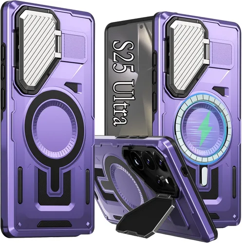 Vista 16 de para Galaxy S24 Plus Funda Magnética, Funda Resistente y Rugosa con Protección contra Caídas [Compatible con Carga Inalámbrica Rápida] Funda