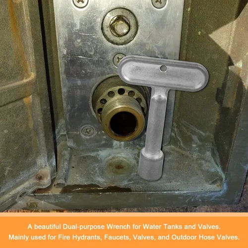 Vista 13 de P1300-PART-13-KEY Llave de boca de actualización para llave de grifo de agua ZURN para válvulas de hidrante y grifos de pared (plata)