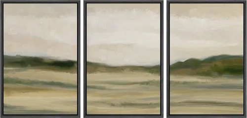Vista 241 de wall26 Lienzo enmarcado para pared, juego de arte de acuarela pastel, paisaje rural, ilustraciones con formas abstractas, arte moderno, decorativo