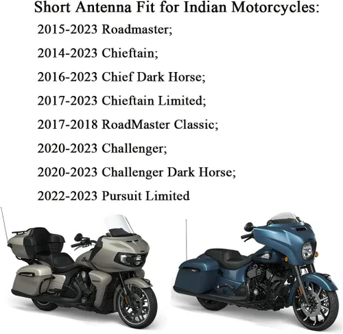 Vista 3 de Antena corta para motocicleta, apta para modelos selectos de motocicletas Can-Am Spyder, Indian, Honda, BMW, Victory Diseñada para recepción