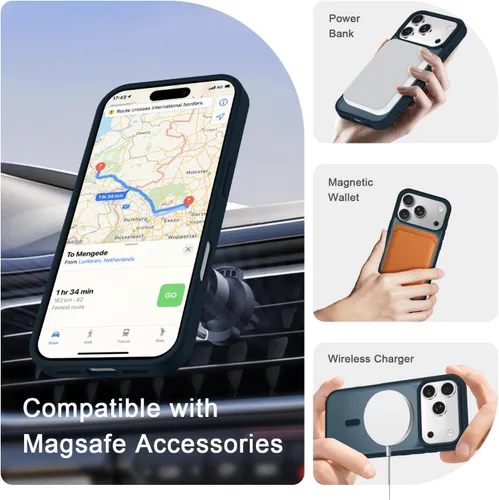 Vista 211 de Funda para Google Pixel 10 Pro XL, cubierta magnética mate, color negro Fit for MagSafe, Screen Protector included, Shockproof Military Grade