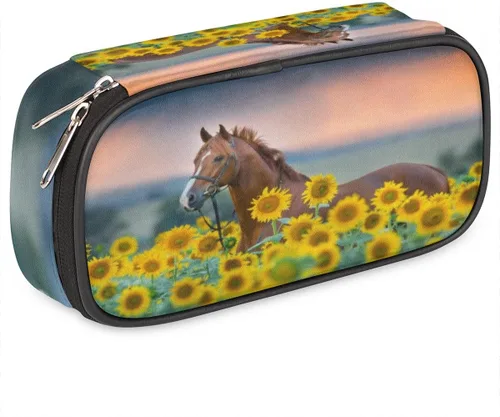 Vista 15 de Pardick Estuche para lápices azteca de gran capacidad, con estampado azteca, con compartimentos con cremallera, para niños, niñas, adultos