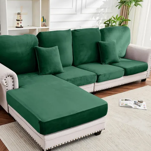 Vista 13 de Funda para Sofá de Terciopelo Elástico Funda de Cojín de Sofá 1 Pieza - Funda Elástica Lavable para Asiento o Respaldo, Fundas de Asiento para Sofás