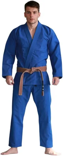 Vista 2 de FLUORY BJJ Gi - Traje de Jiu Jitsu brasileño para hombre, kimonos BJJ Uniforme Azul