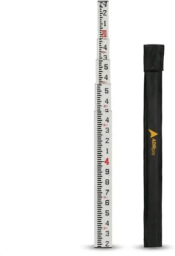 Vista 12 de AdirPro Varilla de Grado de Fibra de Vidrio de 13 Pies – Décimas, Varilla de Nivelación Rectangular Telescópica de 3 Secciones – Anti-reflejo