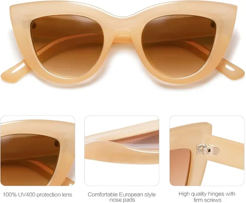 Vista 26 de SOJOS Retro Small Vintage Cat Eye Sunglasses for Women Cute Fashion UV400 Sunnies SJ2939