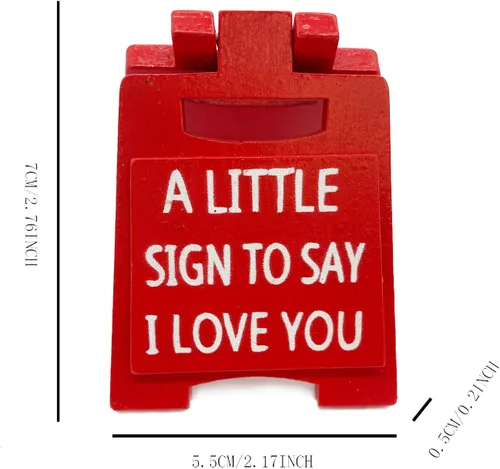 Vista 6 de NOGAY A Little Sign to Say I Love You Fun San Valentín, novia o novio, regalo romántico de lenguaje de amor, mini placa decorativa para escritorio 1
