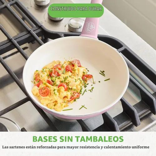 Vista 6 de GreenLife Sartén antiadherente de 8 pulgadas, cerámica no tóxica sin PFAS antiadherente, apta para lavavajillas y horno, asas que se mantienen Rosa
