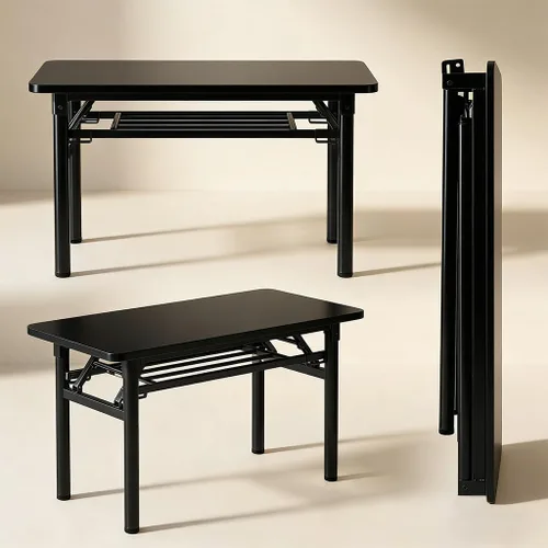 Vista 6 de Escritorio plegable para espacios pequeños, escritorio plegable para computadora de 31.5 pulgadas, no requiere montaje, mesa de estudio portátil que