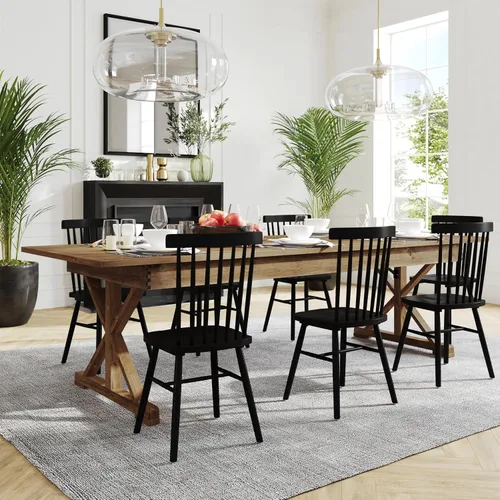 Vista 2 de Flash Furniture Hercules - Mesa de comedor plegable con patas en X, mesa rectangular de pino macizo de grado comercial para 10, 9 x 40 pulgadas