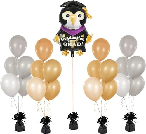 Vista 5 de Pesas metálicas para globos, recuerdos de fiesta de cumpleaños, regalos novedosos y mordazas, 5.5 pulgadas, paquete de 12 unidades (negro)