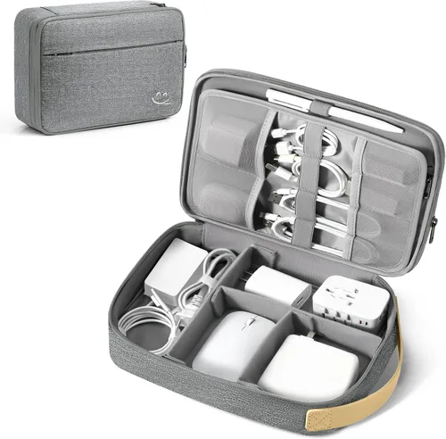 Vista 10 de Travelkin - Organizador de cables de viaje, organizador electrónico de viaje, bolsa organizadora de cables para cables, cargadores de teléfono, Negro