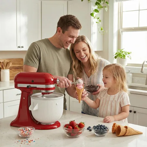 Vista 2 de Accesorio para helado para batidora de pie KitchenAid, se ajusta a mezcladores de cabeza inclinada de 4.5-5 cuartos/mezcladores de elevación