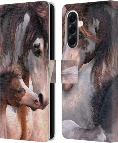 Vista 174 de Head Case Designs Officially Licensed Laurie Prindle A Morgan Christmas Western Stallion Leather Wallet Case Compatible with Samsung Galaxy A07 4G