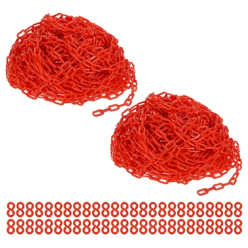 Vista 17 de PATIKIL Eslabones de Cadena de Plástico, Cadenas de Seguridad de 200 Pies, Cadenas de Plástico Negro para Barreras, Control de Multitudes, Líneas