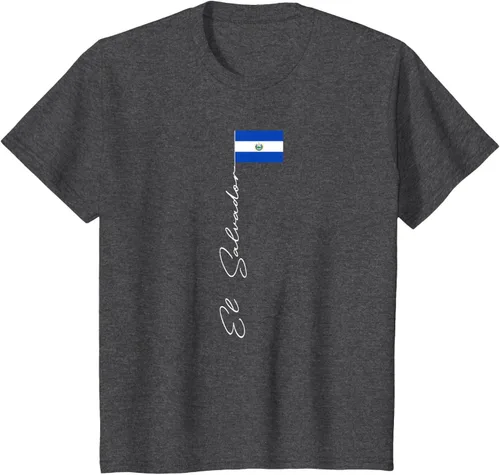 Vista 27 de Camiseta patriótica con bandera de El Salvador, Negro