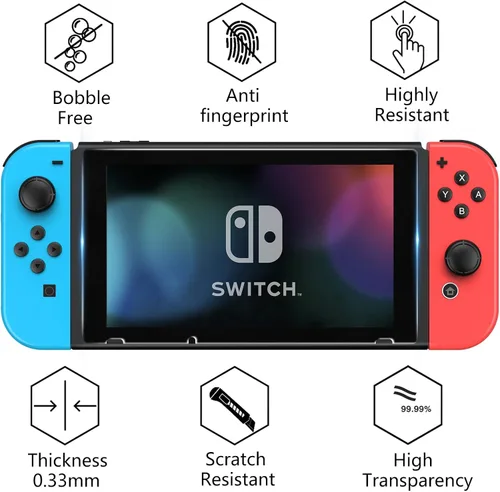 Vista 6 de HEYSTOP Kit de accesorios de funda compatible con Nintendo Switch 12 en 1 Switch funda de transporte PlayStand Grip Volante agarre protector