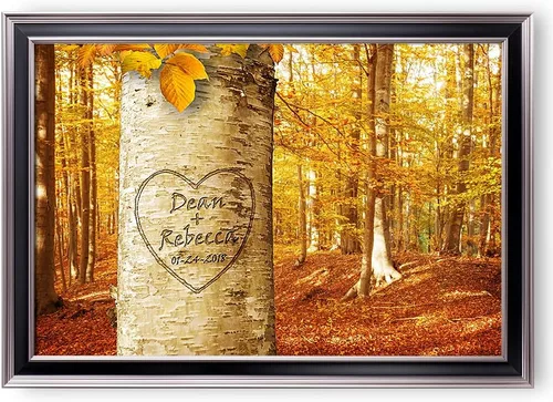 Vista 132 de A&T ARTWORK Love on Beach - Impresión fotográfica personalizada, incluye nombres y la fecha, regalo único para el aniversario de boda. Alfombrillas