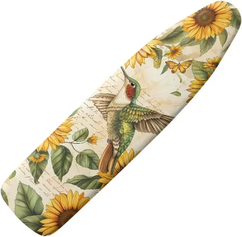 Vista 11 de Funda para tabla de planchar con estampado de rosas vintage con gancho y bucle, sujetadores ajustables, fundas protectoras para tabla de planchar